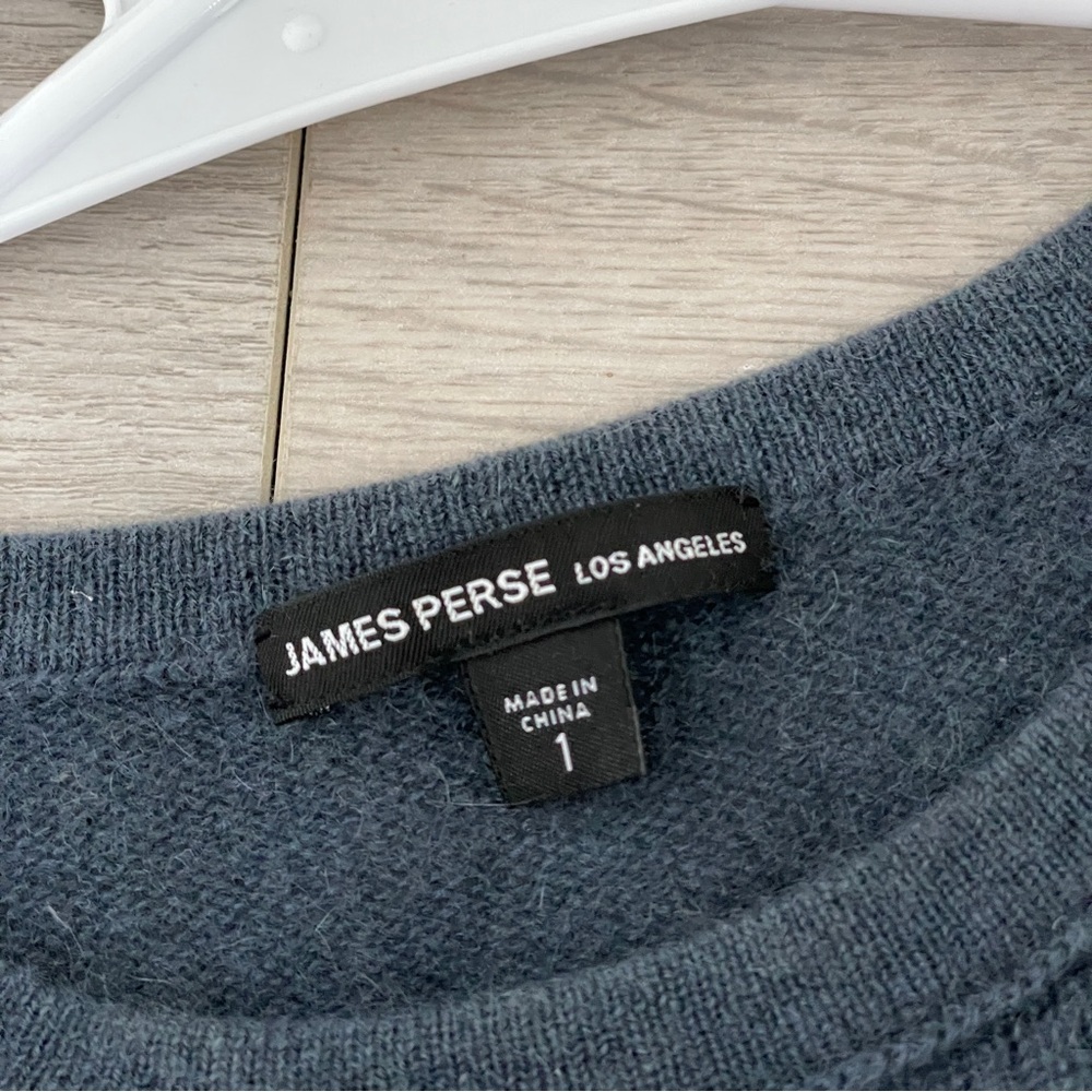 James Perse Sweater cashmere knit short sleeve womens Blue (small) quiet luxury - Picture 2 of 8